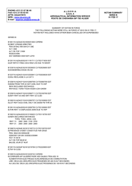 Liste r&eacute;cap des NOTAMs S&eacute;rie B valides au 01 - sia
