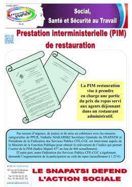 La PIM restauration vise à prendre en charge une partie