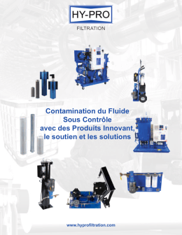 Contamination du Fluide Sous Contr&ocirc;le avec des Produits Innovant