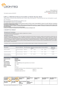 5.20% pa Multi Barrier Reverse Convertible sur Nestlé