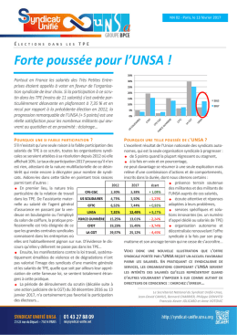 Forte progression de l`UNSA - UNSA