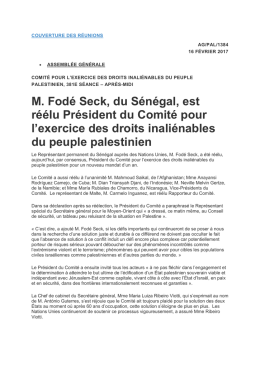 M. Fodé Seck, du Sénégal, est réélu Président du