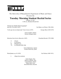 Tuesday Morning Recital Program