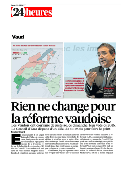 Dans 24 Heures, Pascal Broulis exhorte
