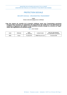 Liste - Ministère des Affaires sociales et de la Santé