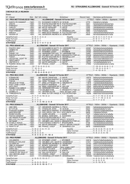 R2 - STRAUBING ALLEMAGNE - Samedi 18 Fevrier