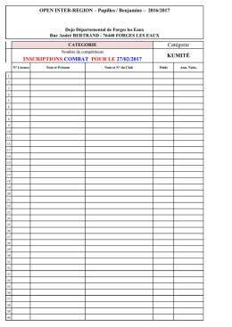 Dossier d`inscriptions combats