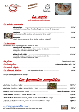 la carte - La Marizza