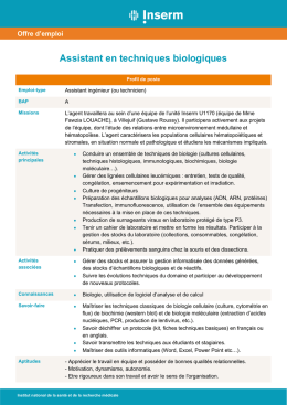 Assistant en techniques biologiques