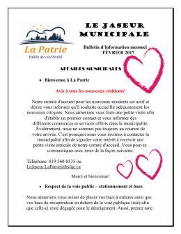 le jaseur municipale - Municipalité de La Patrie