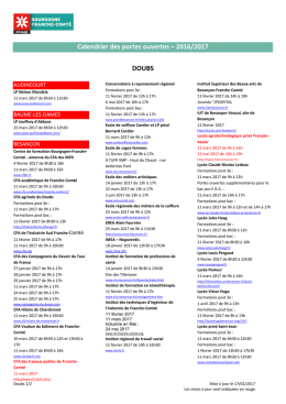 Programme des Journées Portes Ouvertes dans le département du