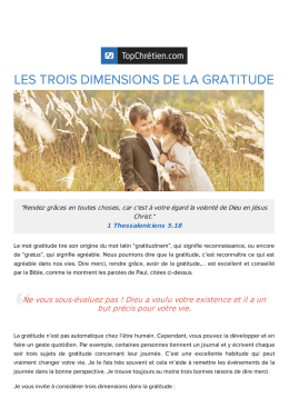 Les trois dimensions de la gratitude