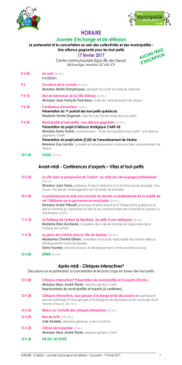 Programme préliminaire