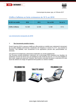 Chiffre d`affaires en forte croissance de 19 % en