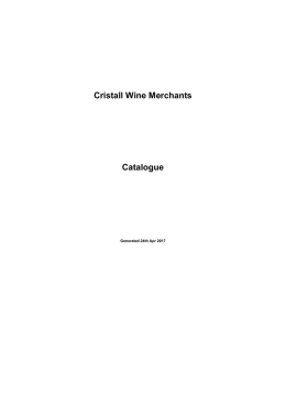 Cristall Wine Merchants Catalogue