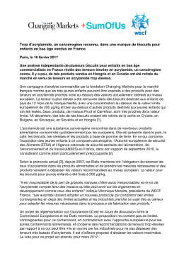 Trop d`acrylamide, un cancérogène reconnu, dans une marque de
