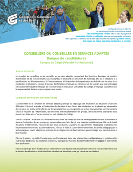 CONSEILL&Egrave;RE OU CONSEILLER EN SERVICES