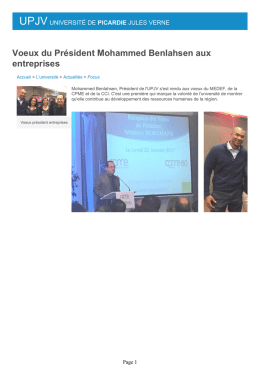 UPJV - Voeux du Président Mohammed Benlahsen aux entreprises