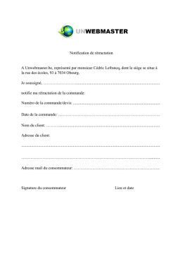 Formulaire de r&eacute;tractation