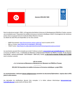 annonce rfq 2017-003 - UNDP | Procurement Notices