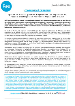 COMMUNIQU&Eacute; DE PRESSE