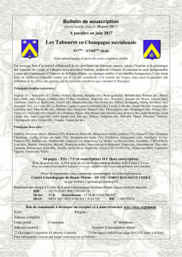 Bulletin de souscription