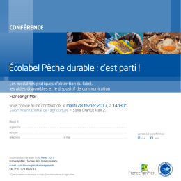 Écolabel Pêche durable : c`est parti !