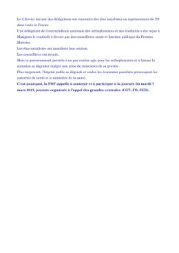 Le 2 février dernier des délégations ont rencontré des élus