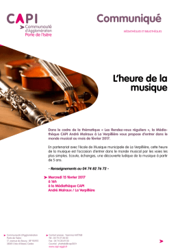 L`heure de la musique - Mairie de L`Isle d`Abeau