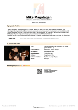 Gigue from the Suite in A Major for Guitar [BWV - Free