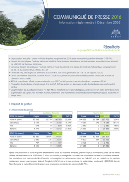 communiqué de presse 2016