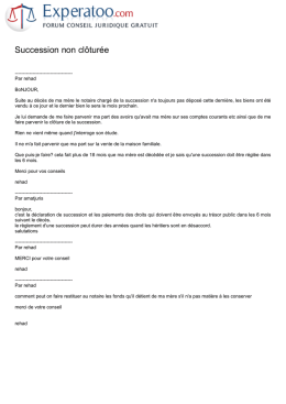 Succession non cl&ocirc;tur&eacute;e