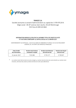 YMAGIS S.A. Société anonyme à conseil d`administration au capital