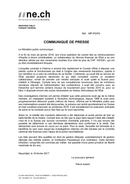 communiqué de presse