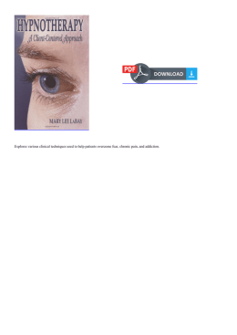 Read Hypnotherapy: A Client-Centered Approach