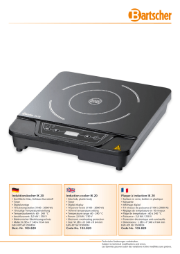 Induction cooker IK 20 Code-No. 105.820