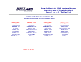 Jeux de Montr&eacute;al 2017 Montreal Games