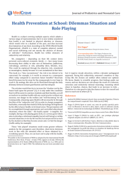 Prevention of School Health: Location dilemmas and