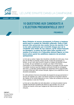 10 questions aux candidats a l`election presidentielle 2017