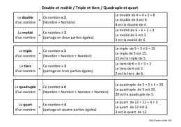 Double et moiti&eacute; / Triple et tiers / Quadruple et quart
