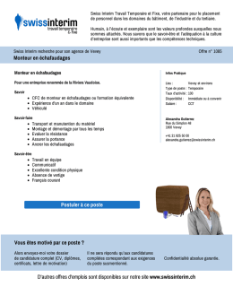 Monteur en &eacute;chafaudages - PDF de l`Annonce du