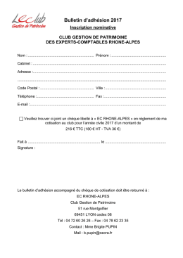 Bulletin d`adhésion - Ordre des Experts