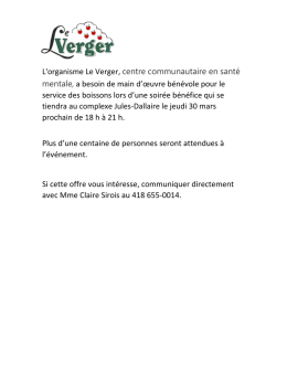L`organisme Le Verger, centre communautaire en sant&eacute; mentale, a