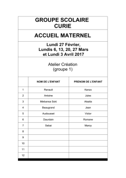 ACCUEIL MATERNEL GROUPE SCOLAIRE CURIE