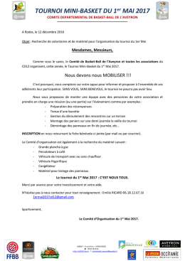 TOURNOI MINI-BASKET DU 1er MAI 2017