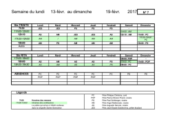 Planning de la semaine
