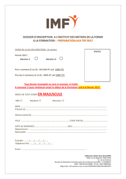 Dossier d`inscription PREPA TEP 2017