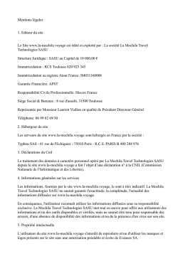 Mentions légales 1. Editeur du site Le Site www.la