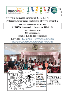 Ve n e z vivre la nouvelle campagne 2016