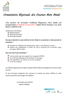 Commission R&eacute;gionale des Courses Hors Stade